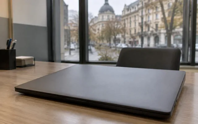 Laptop pe un birou