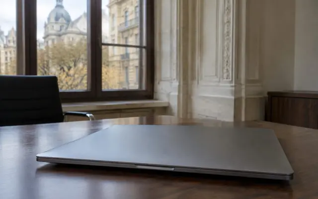 Laptop pe birou în București