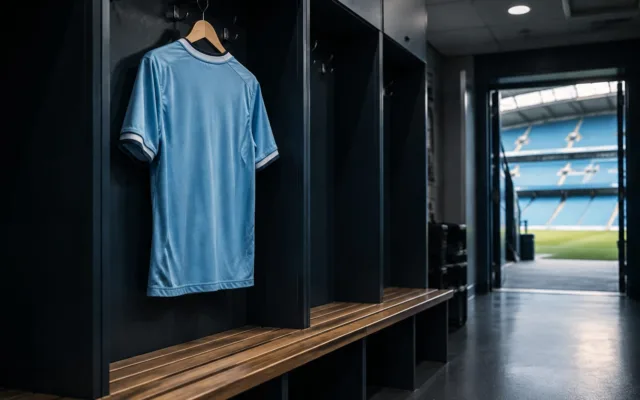 Tricou sportiv în vestiarul stadionului