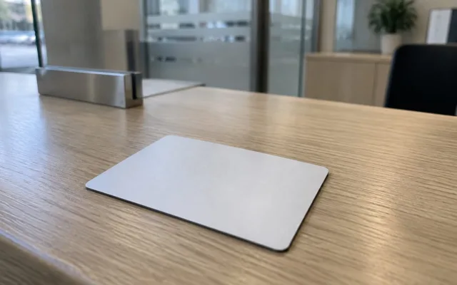 Card bancar pe un birou recepție