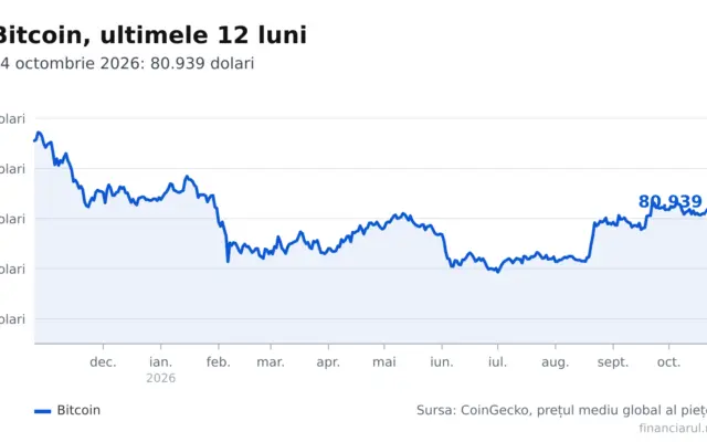 Evoluția: Bitcoin, ultimele 12 luni, până în 24